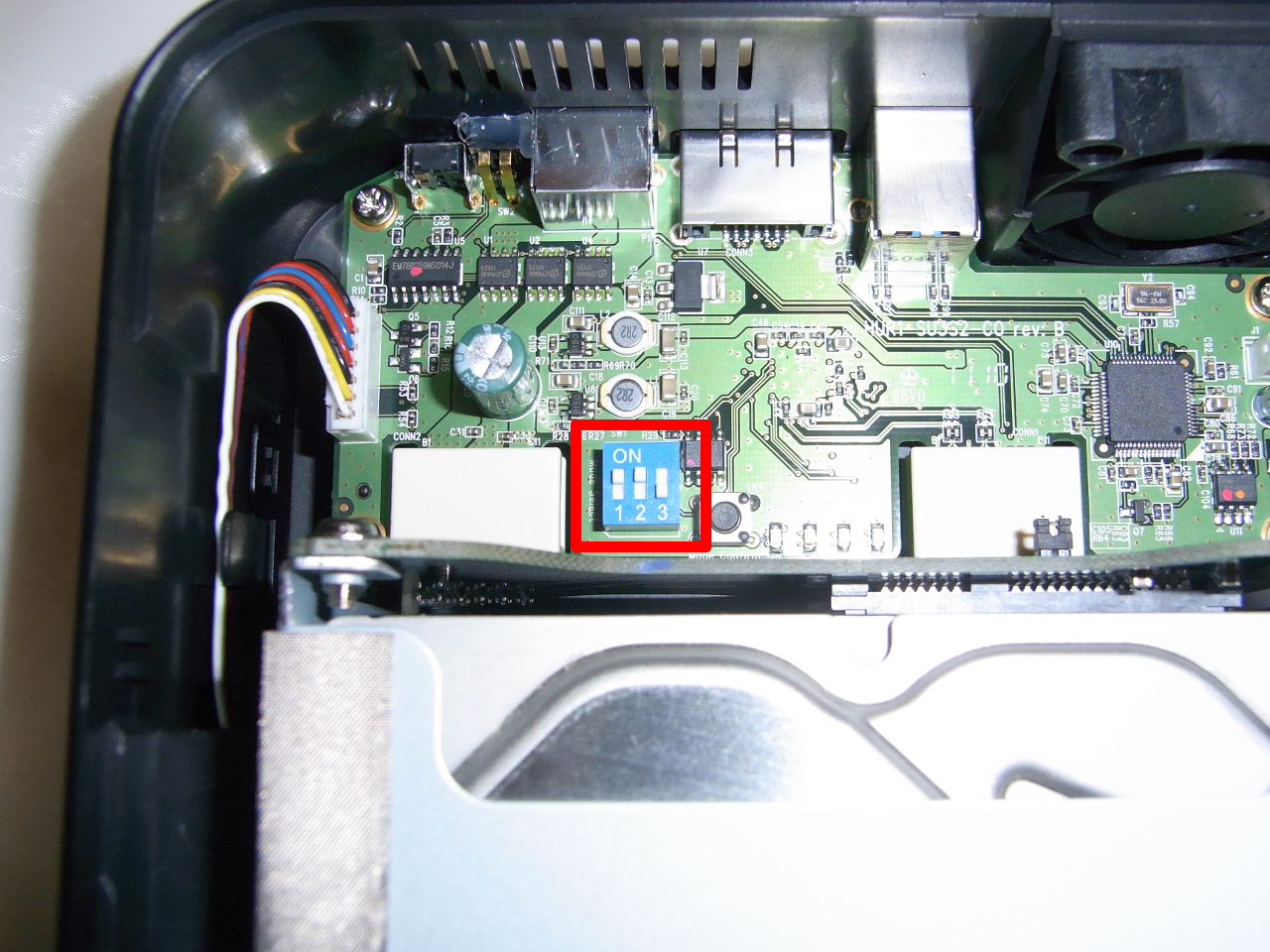 CG-HDC2EUS31-WのHDDモードと容量設定スイッチ